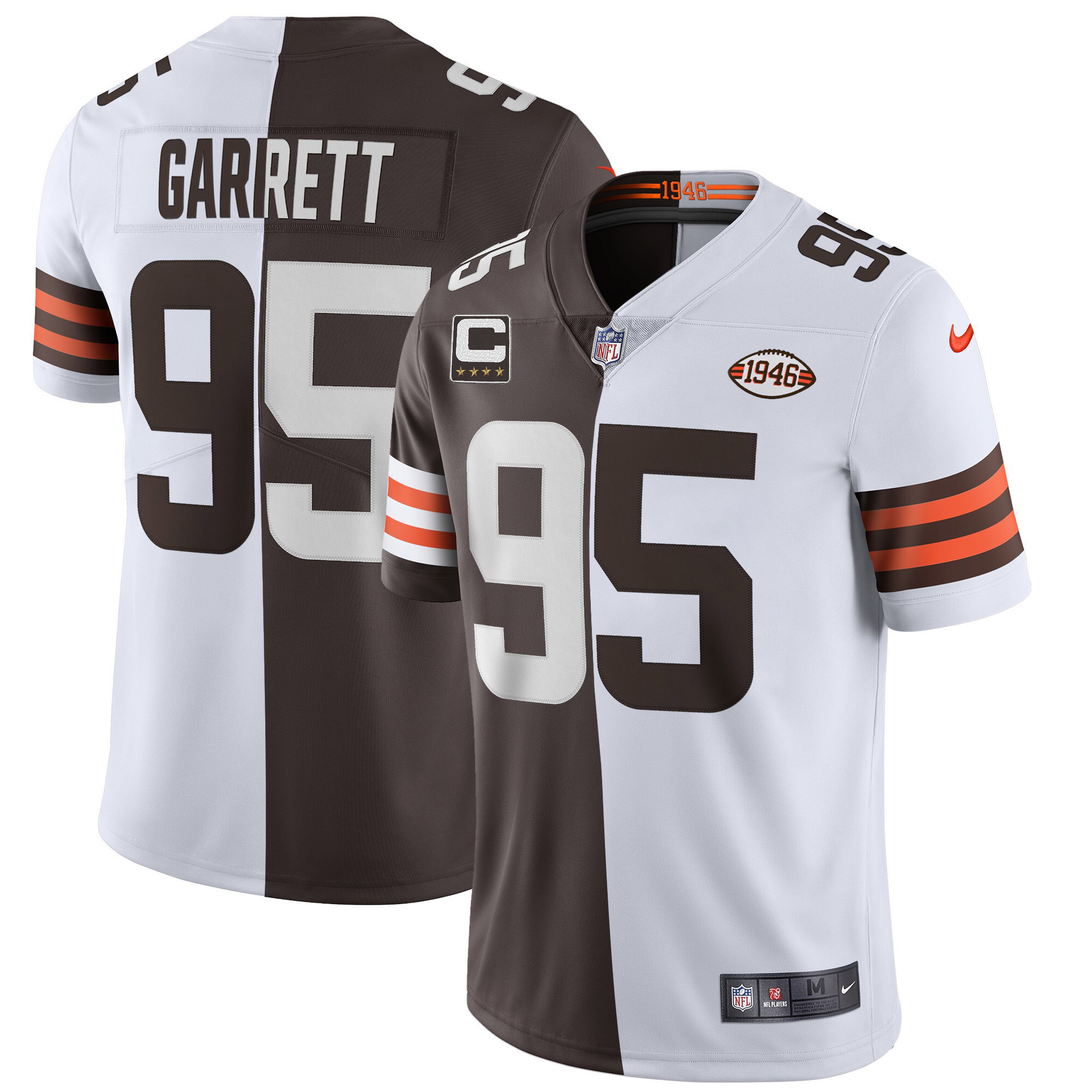 Myles Garrett Men's Cleveland Browns Gold & Split Vapor Limited Jersey - All Stitched