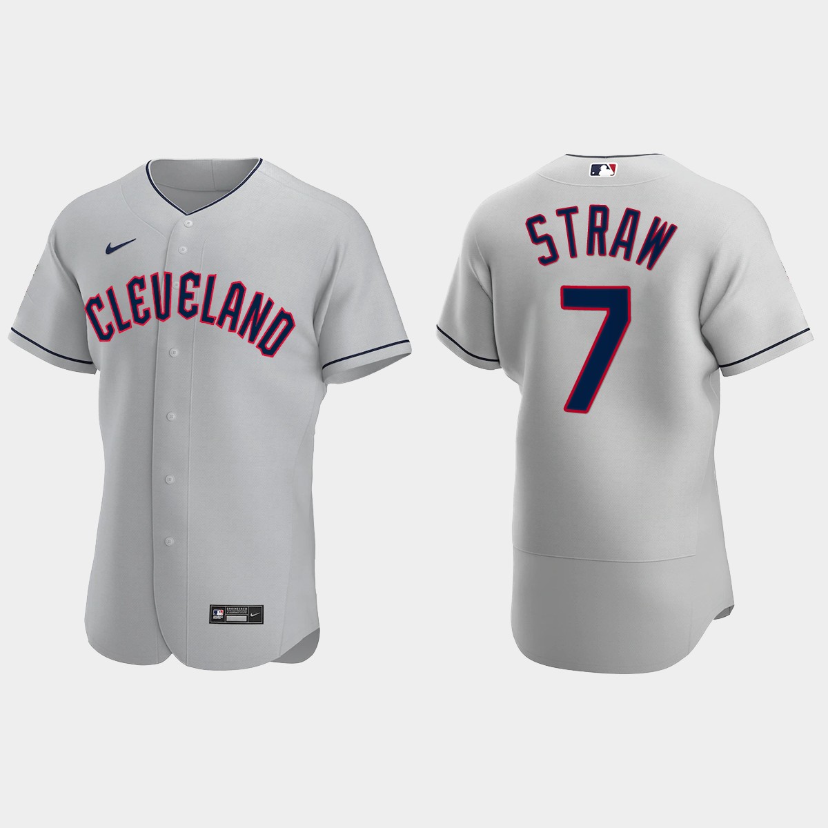 Myles Straw Cleveland Guardians 2022 Road Jersey - Gray