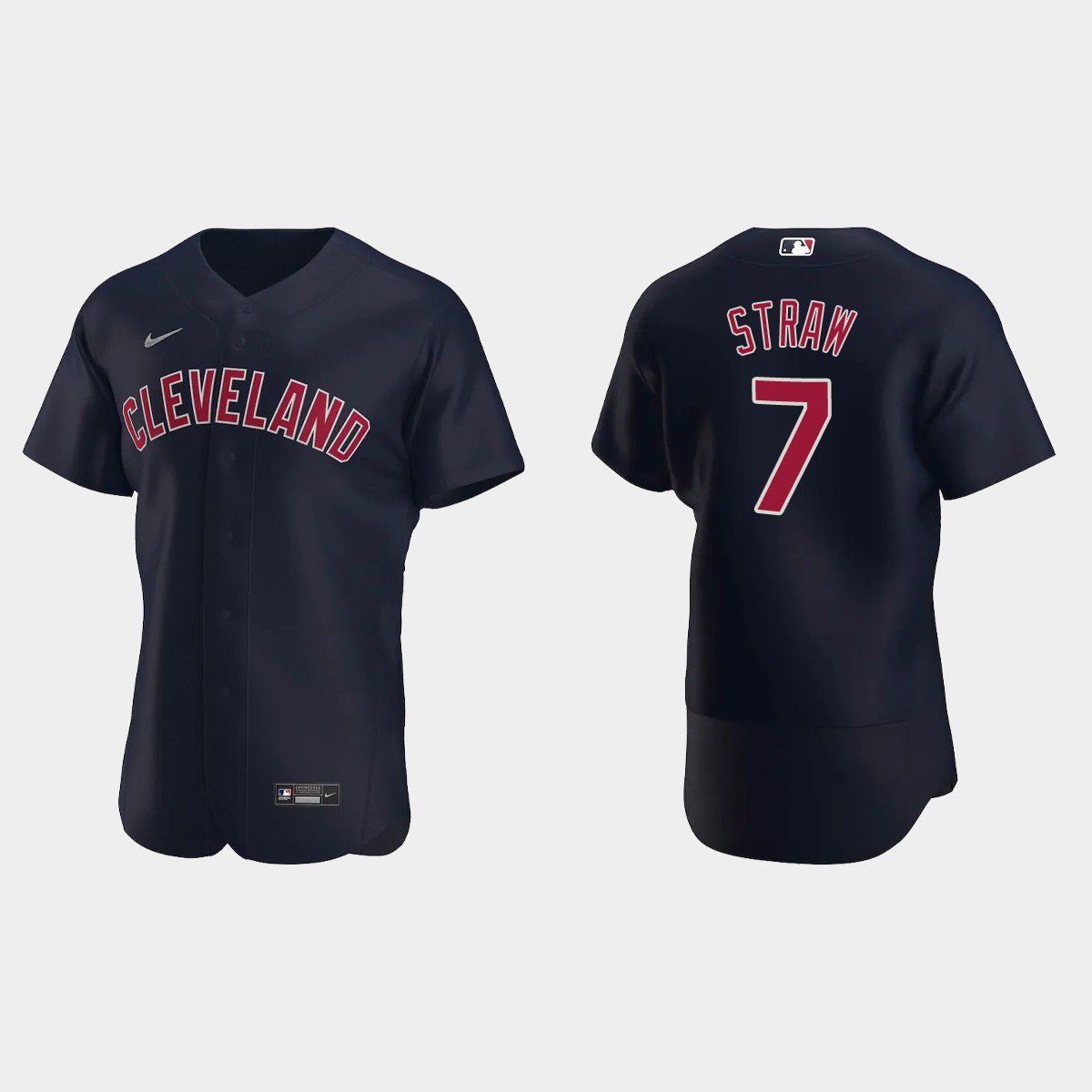 Myles Straw Cleveland Indians Alternate Jersey - Navy
