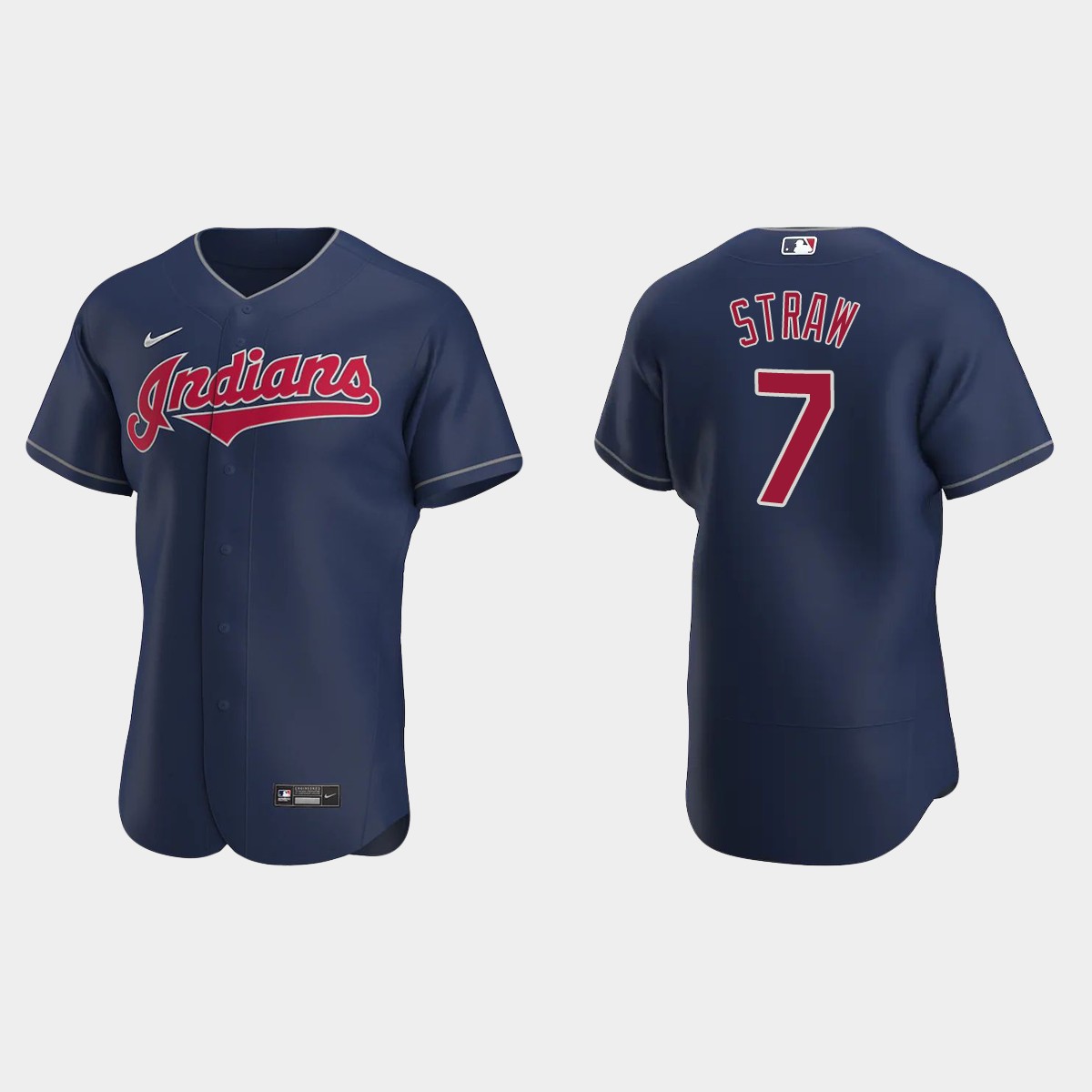 Myles Straw Cleveland Indians Jersey - Navy