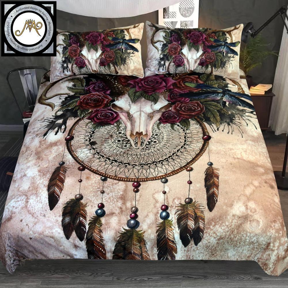 Mystery Skull Dreamcatcher By Sunima-Mysteryart Duvet Cover Bedding Set