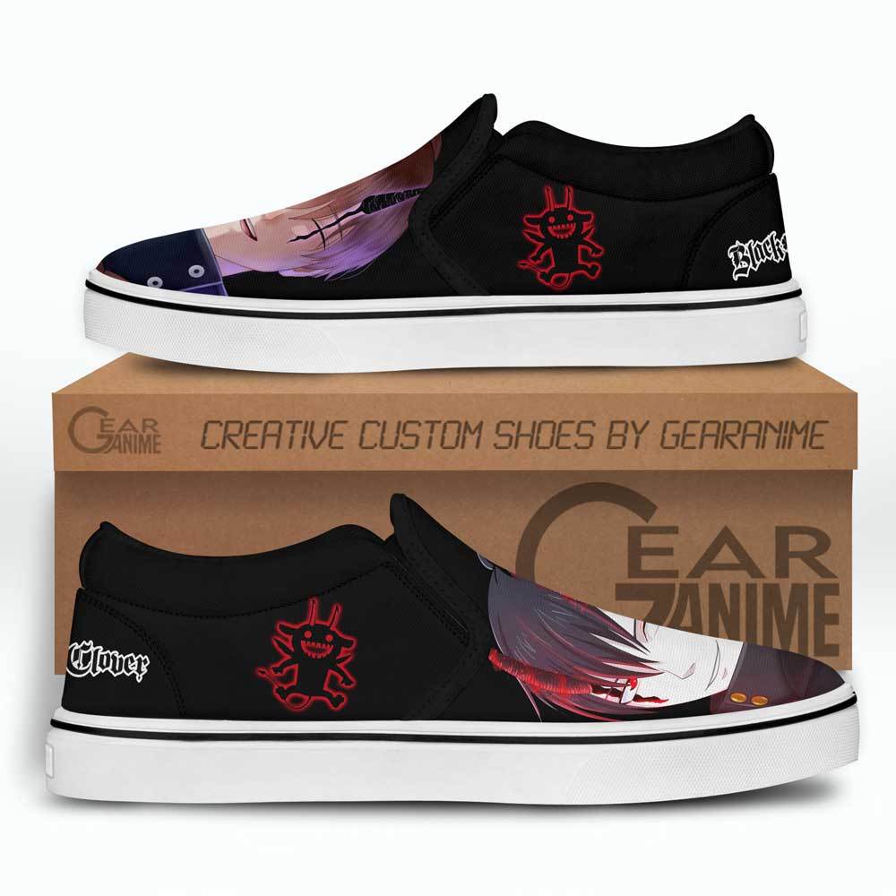 Nacht Faust Slip-On Shoes Canvas Custom Anime Black Clover Shoes