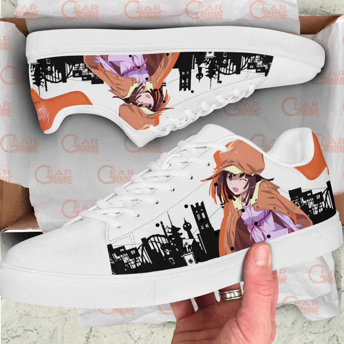 Nadeko Sengoku Skate Sneakers Custom Anime Bakemonogatari Shoes
