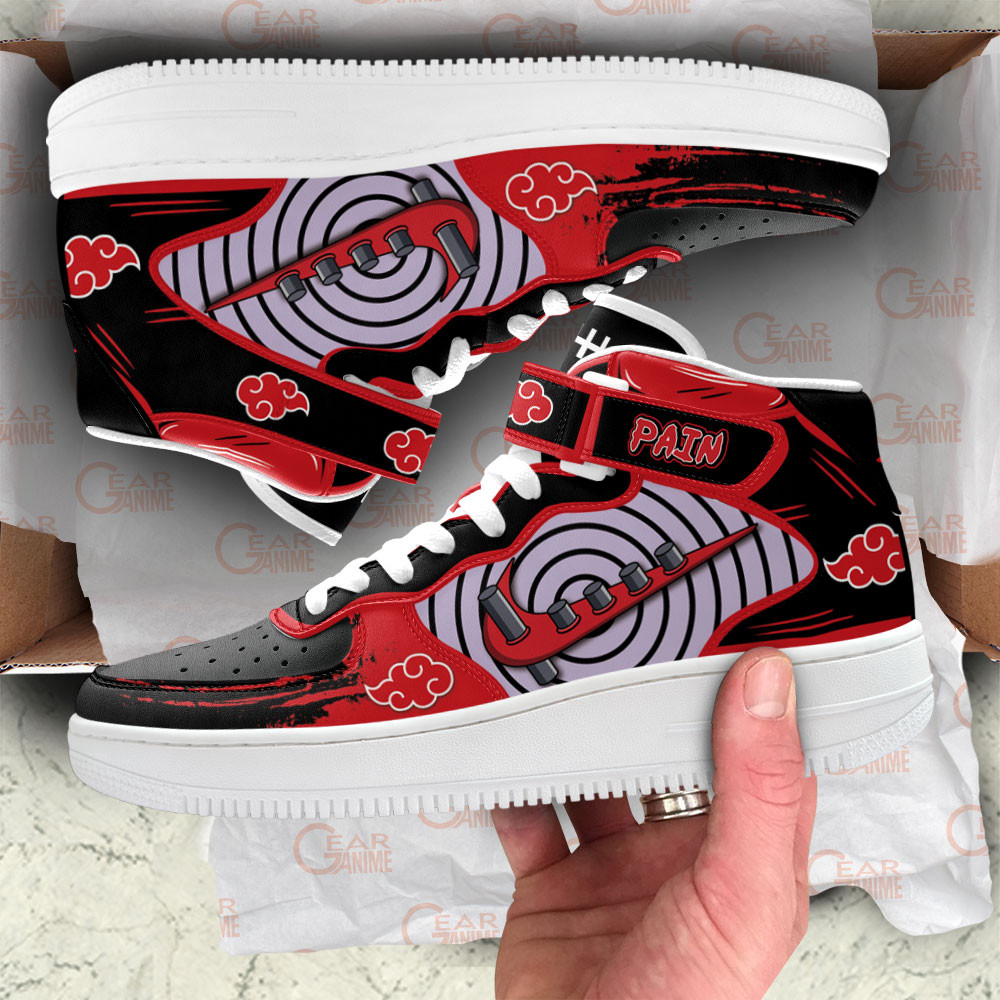 Nagato Pain Sneakers Air Mid Custom Anime Akatsuki Shoes