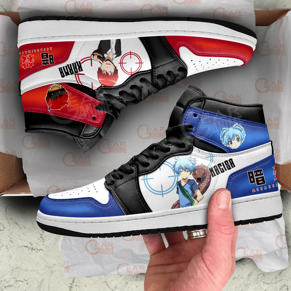 Nagisa and Karma JD1s Sneakers Assassination Classroom Anime Shoes, Air Jordan Hightop