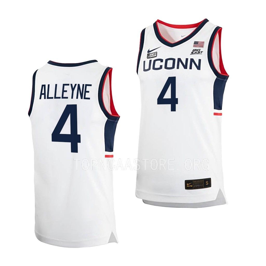 Nahiem Alleyne UConn Huskies #4 White Home Jersey 2022-23
