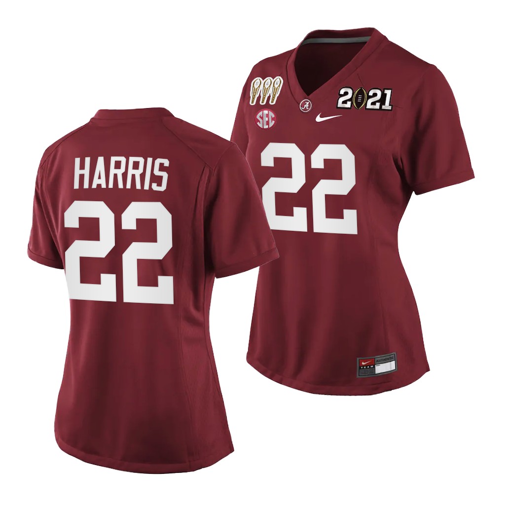 Najee Harris Alabama Crimson Tide 3X CFP National Championship Women Jersey Crimson Special Edition