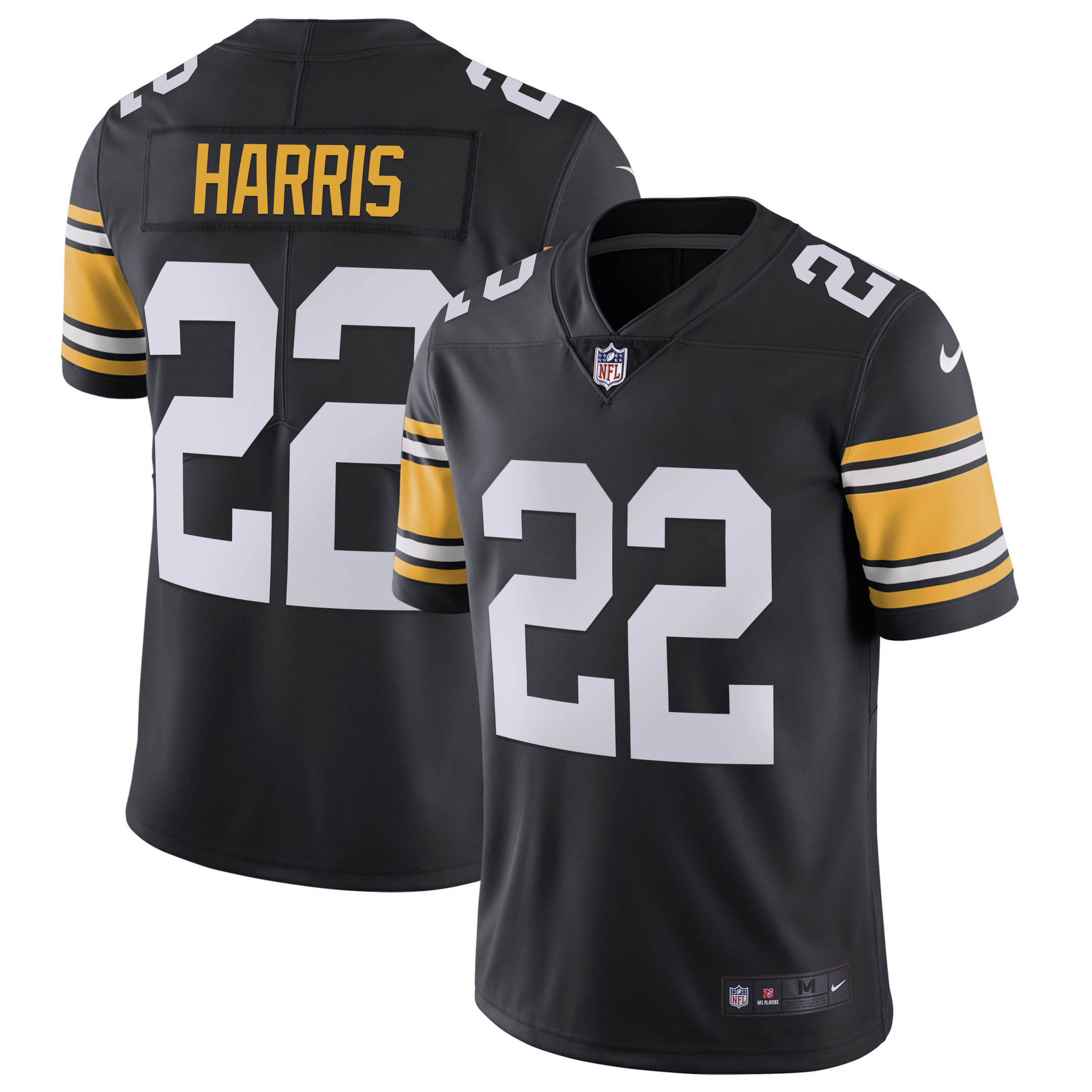 Najee Harris Men's Pittsburgh Steelers Alternate Vapor Untouchable Limited - Black Jersey - All Stitched