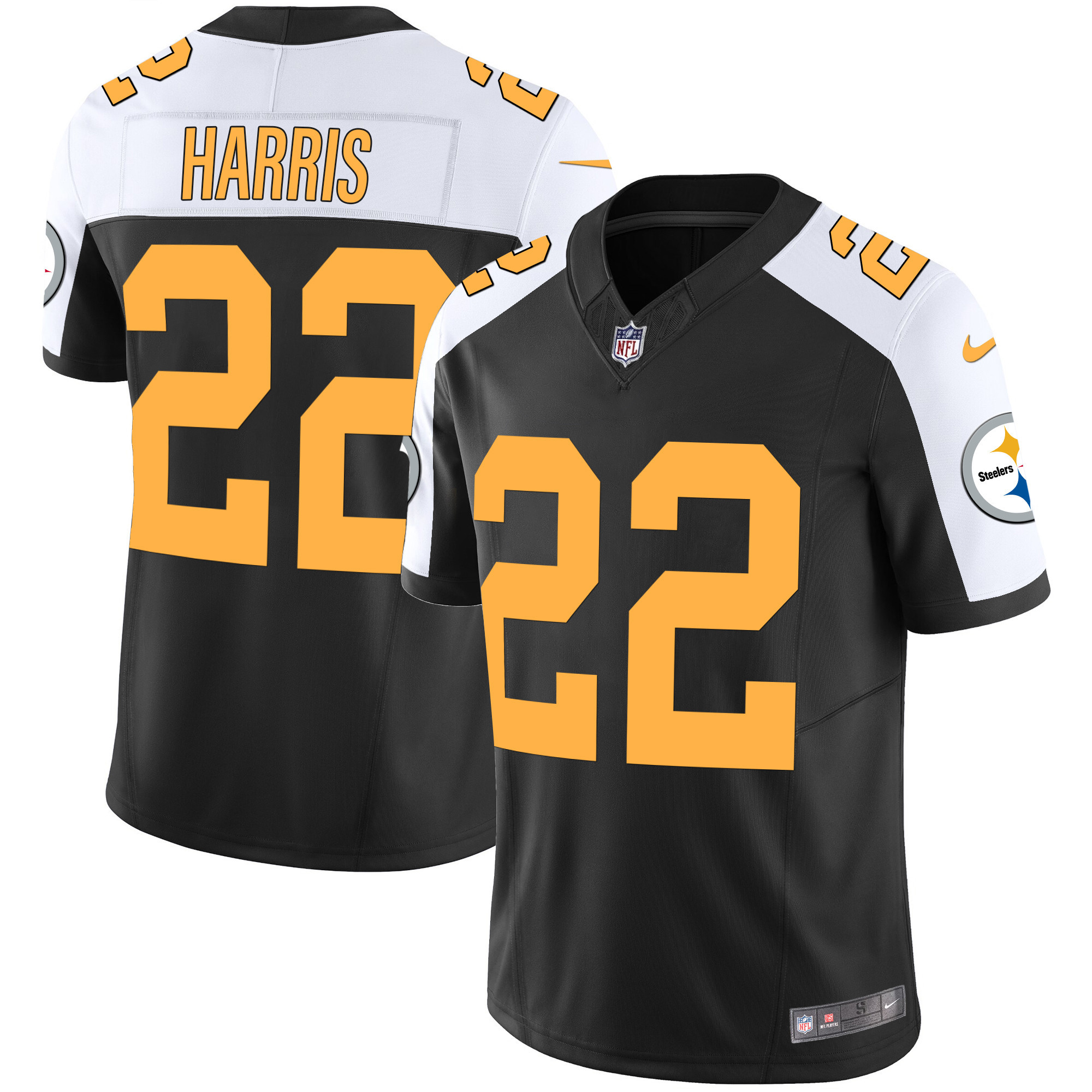 Najee Harris Men's Pittsburgh Steelers Vapor Limited V2 Rush Alternate Jersey - All Stitched