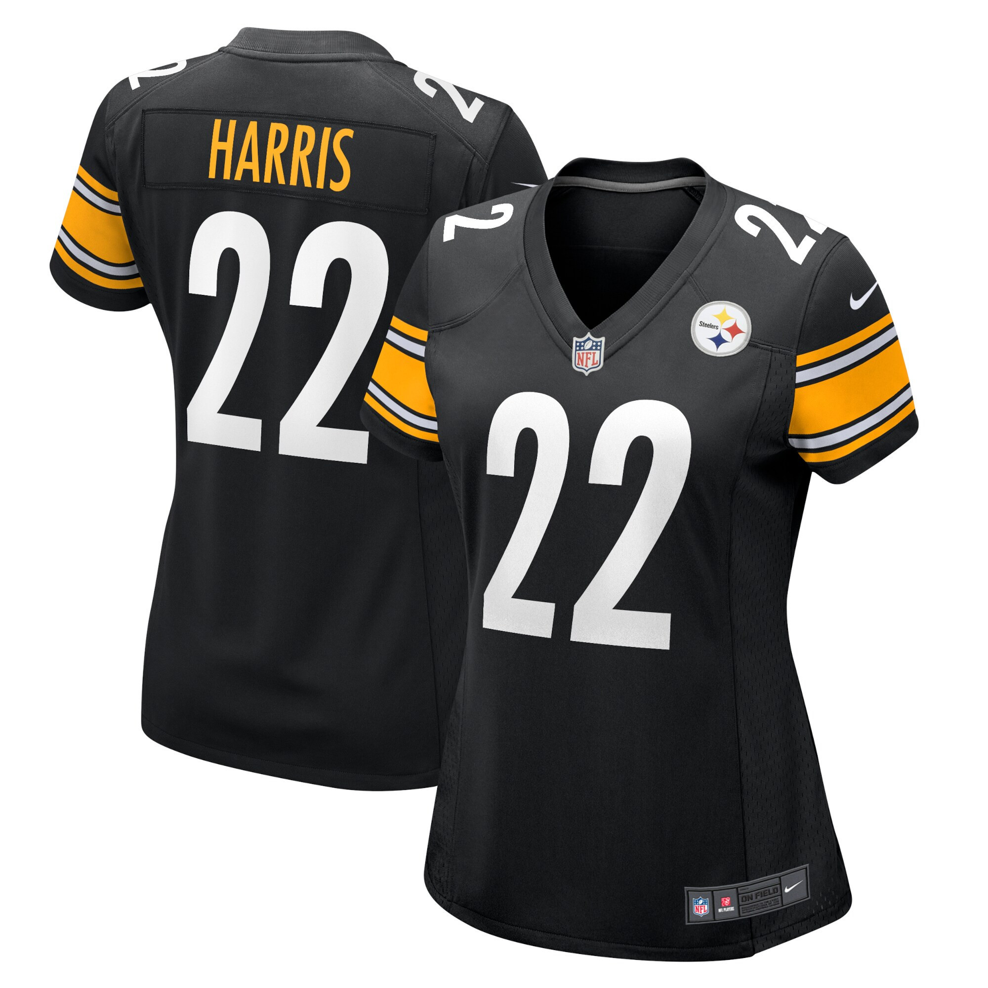 Najee Harris Pittsburgh Steelers 2022 NFL Draft First Round Pick Game - Black Jersey - All Stitched
