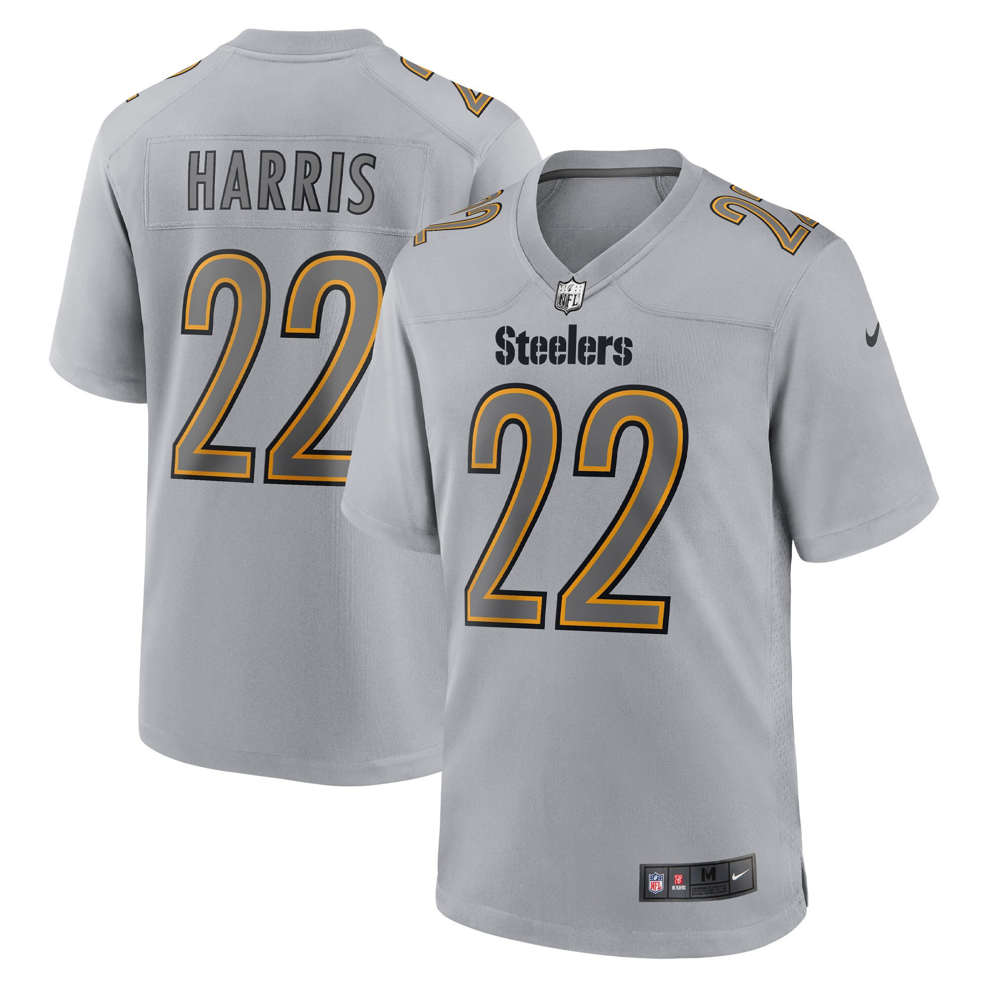 Najee Harris Pittsburgh Steelers Atmosphere Fashion Game - Gray Jersey - All Stitched