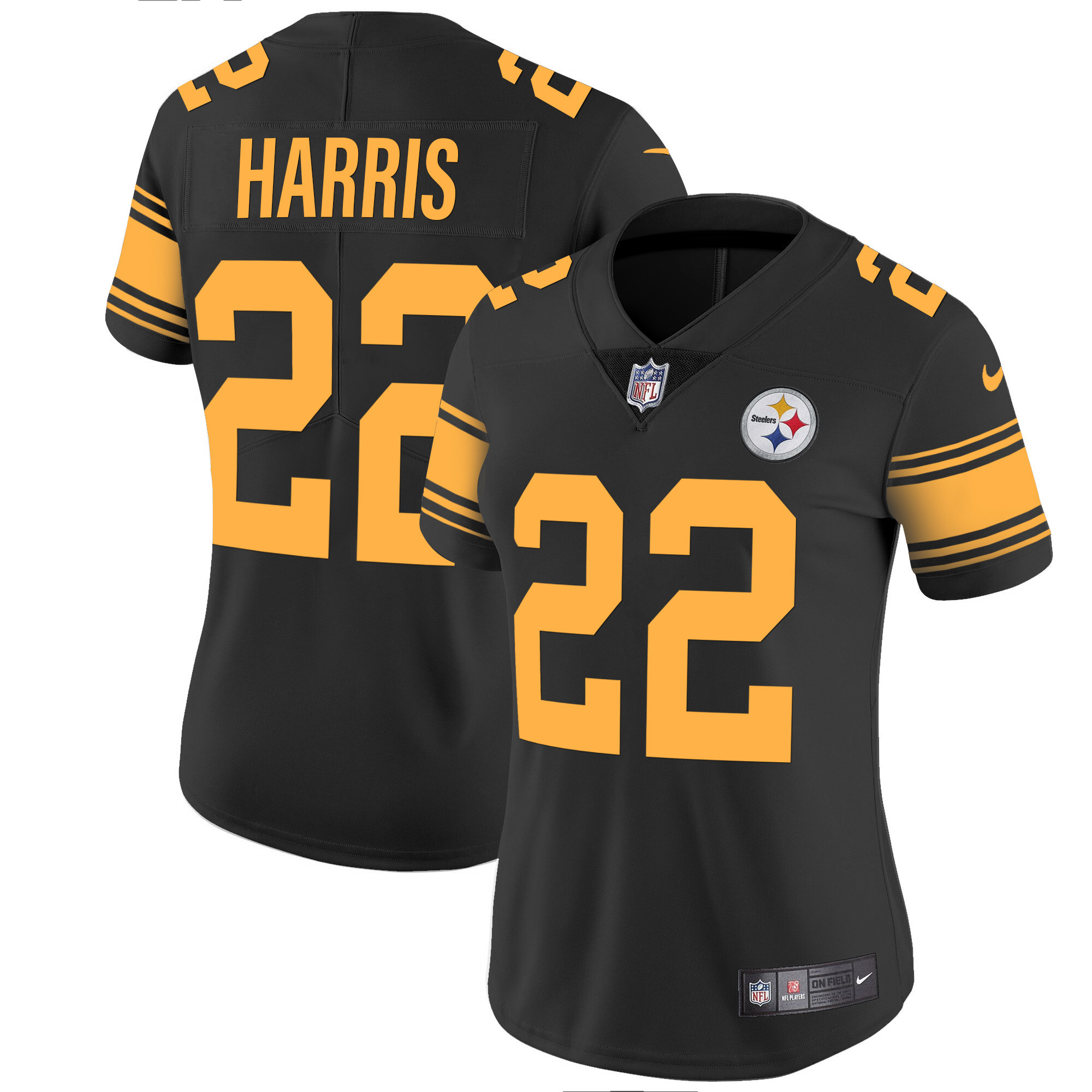 Najee Harris Women's Pittsburgh Steelers Vapor Limited Color Rush Jersey - All Stitched