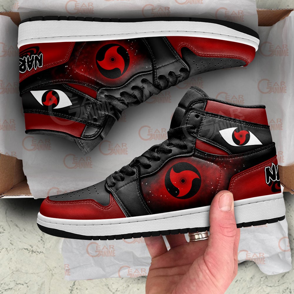 Naka Uchiha Mangekyo Sharingan JD1s Sneakers Naruto Anime Dojutsu Shoes, Air Jordan Hightop