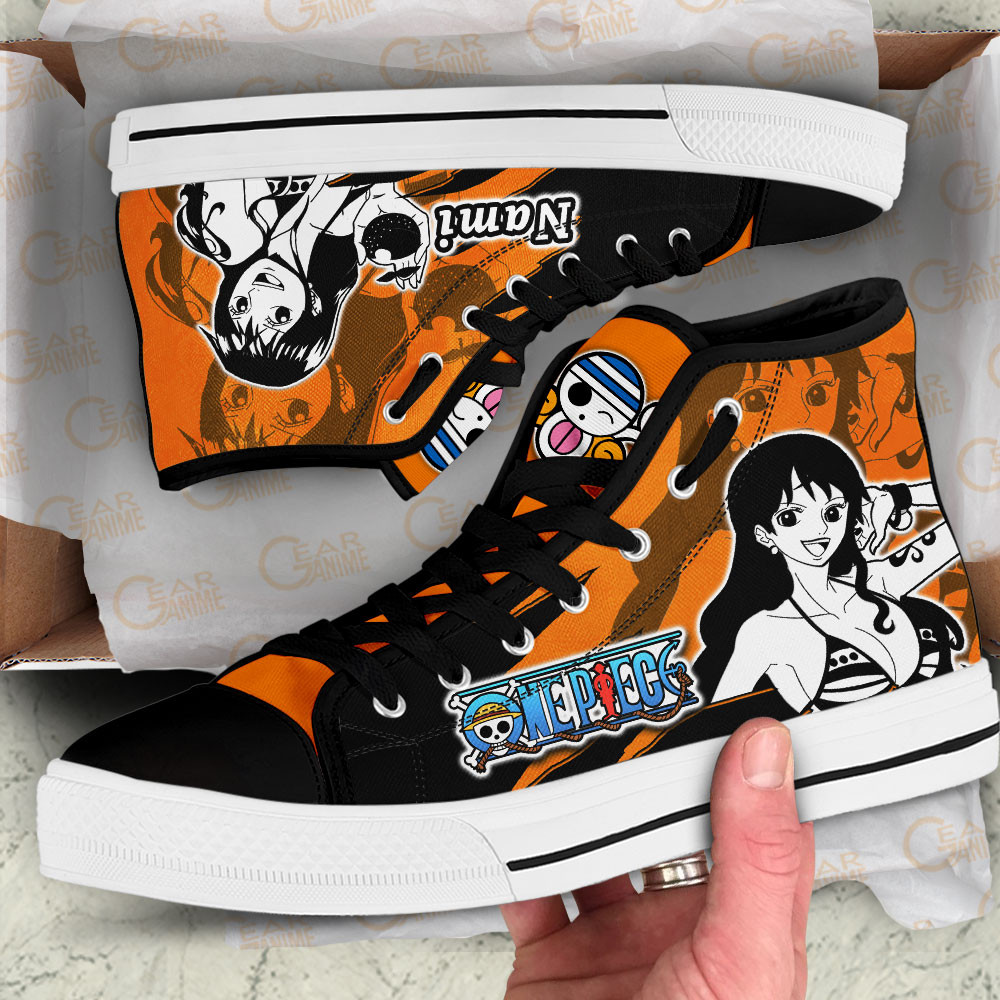 Nami High Top Shoes One Piece Custom Anime Sneakers Mix Manga