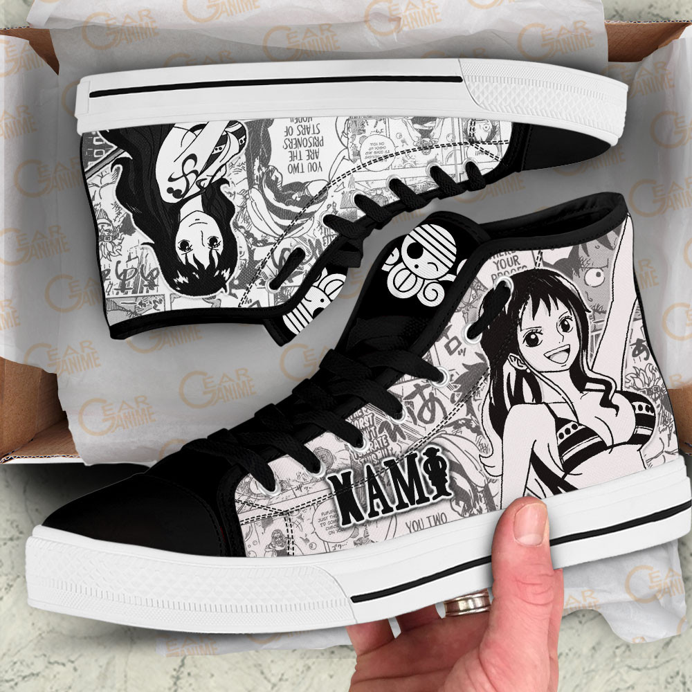 Nami High Top Shoes One Piece Custom Manga Sneakers