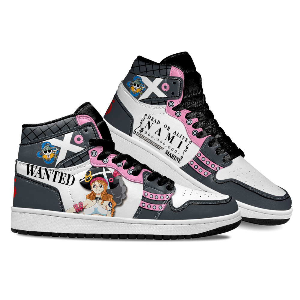 Nami JD1s Sneakers One Piece Red Anime Shoes, Air Jordan Hightop