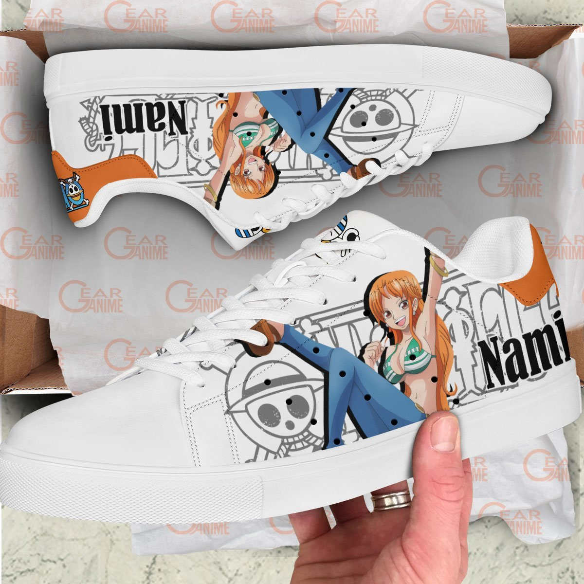 Nami Skate Sneakers Custom Anime One Piece Shoes