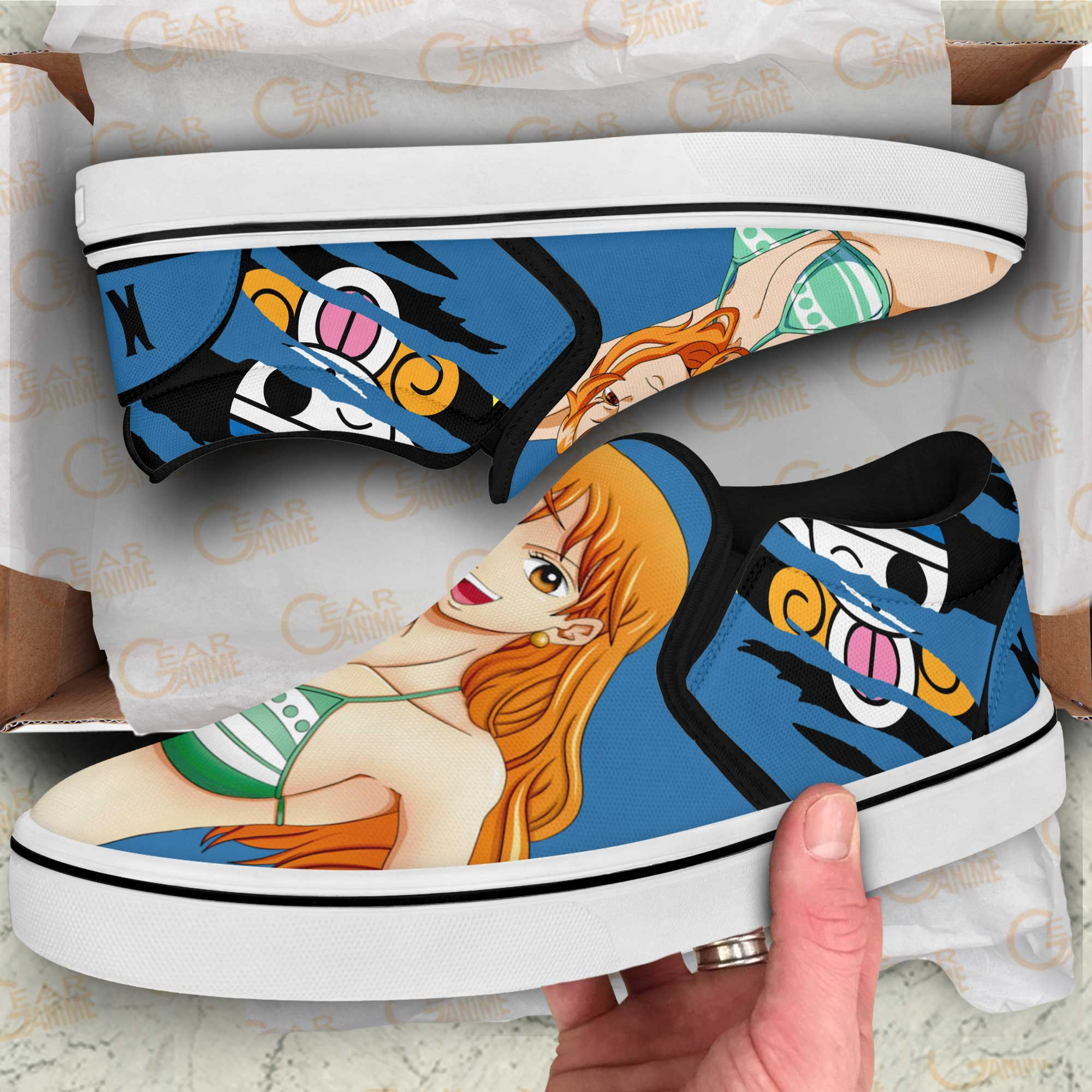 Nami Slip-On Shoes Canvas One Piece Custom Anime Shoes