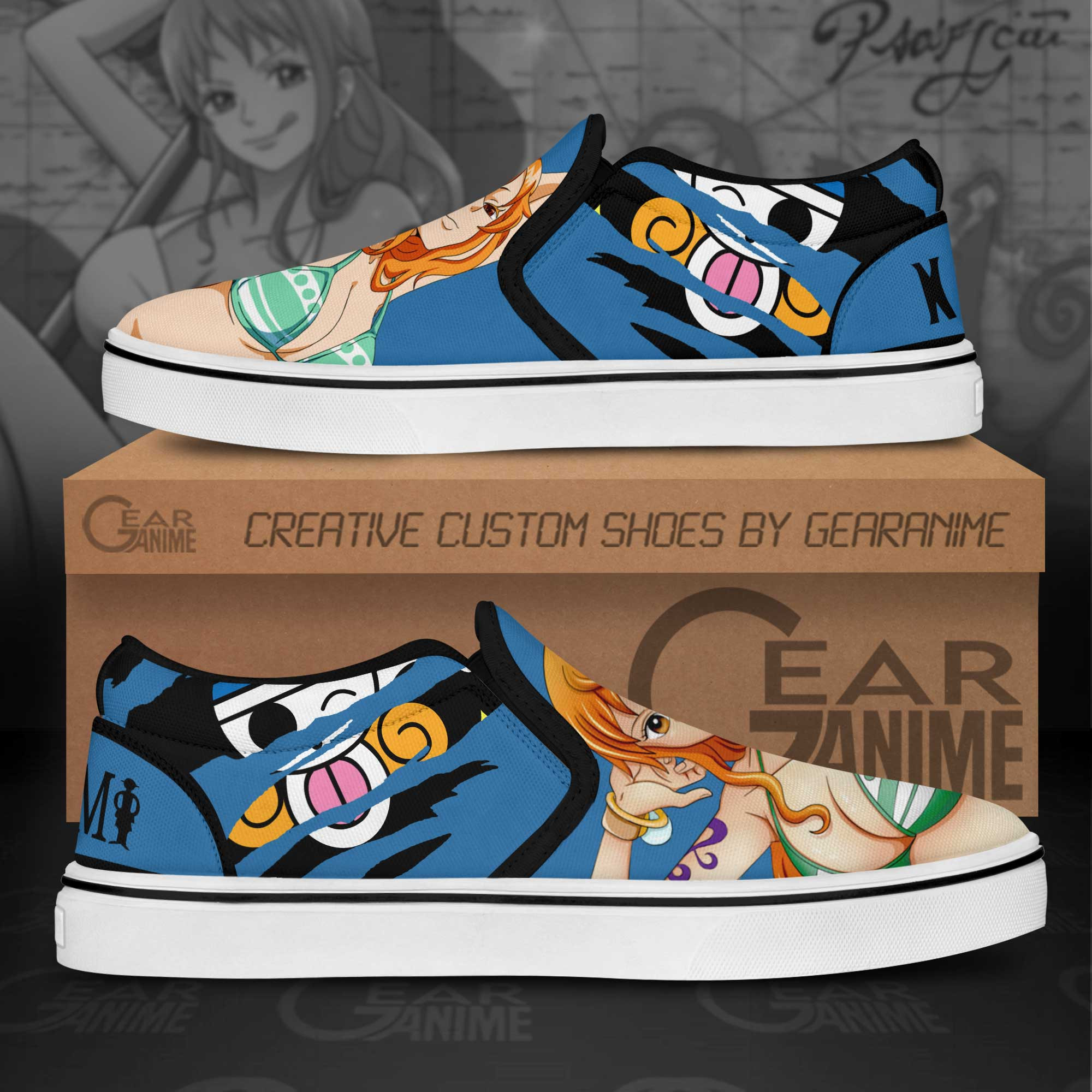 Nami Slip-On Shoes Canvas One Piece Custom Anime Shoes