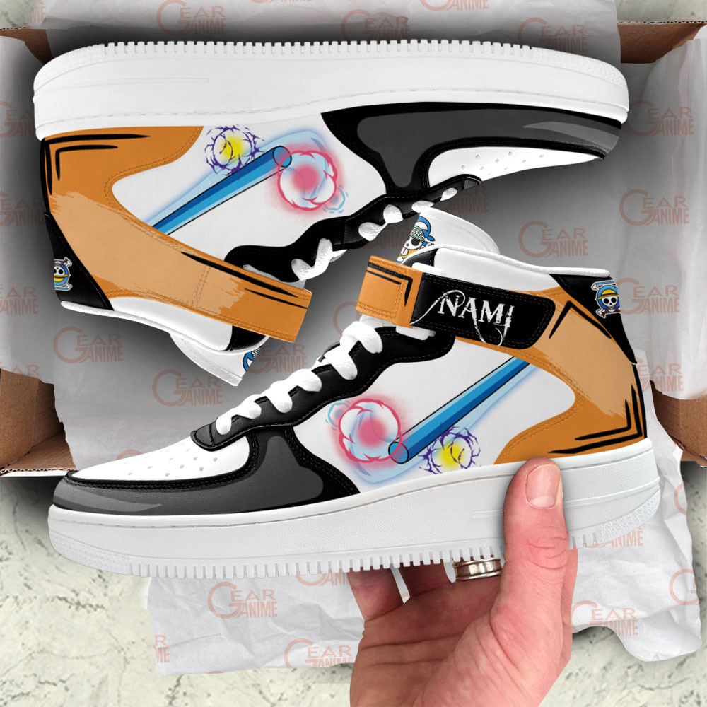 Nami Sneakers Air Mid One Piece Custom Anime Shoes
