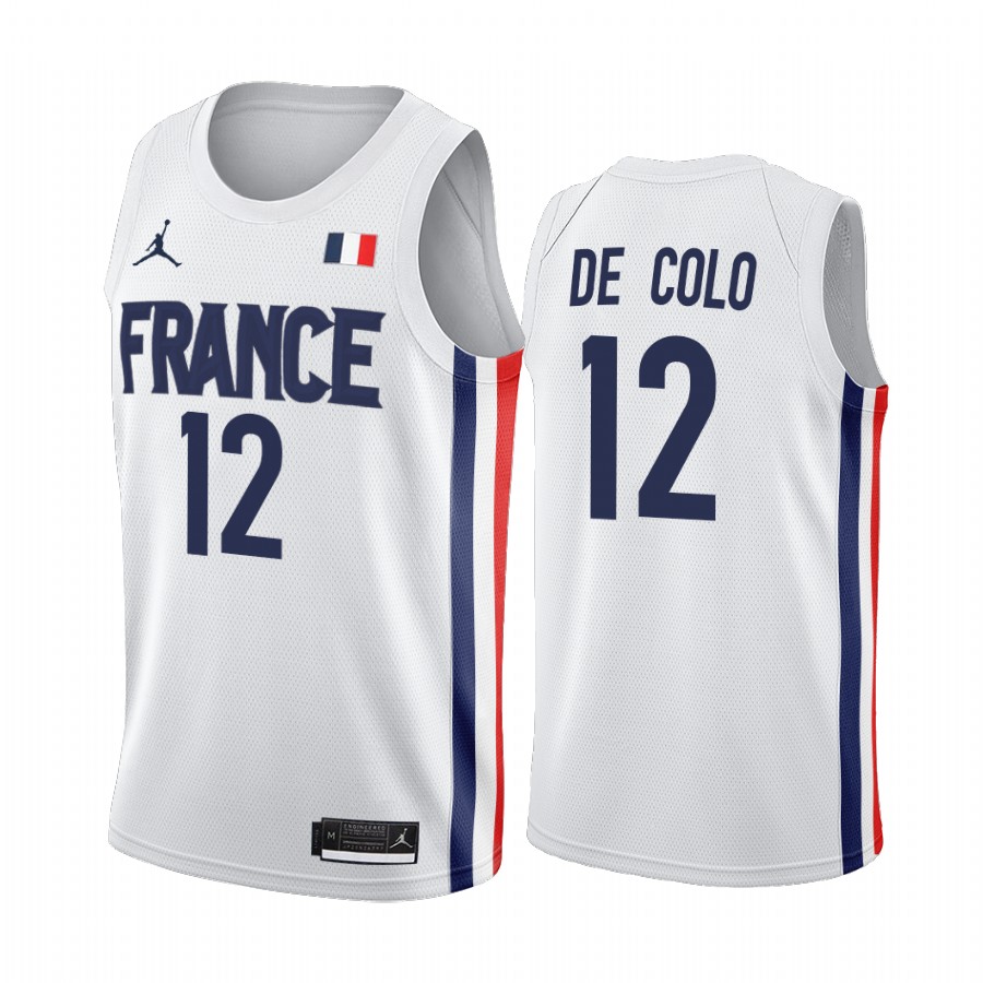 Nando de Colo France #12 White 2021 Tokyo Olymipcs Limited Jersey