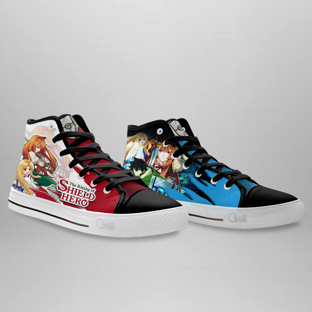 Naofumi Iwatani Raphtalia and Filo High Top Shoes The Shield Hero Anime Sneakers