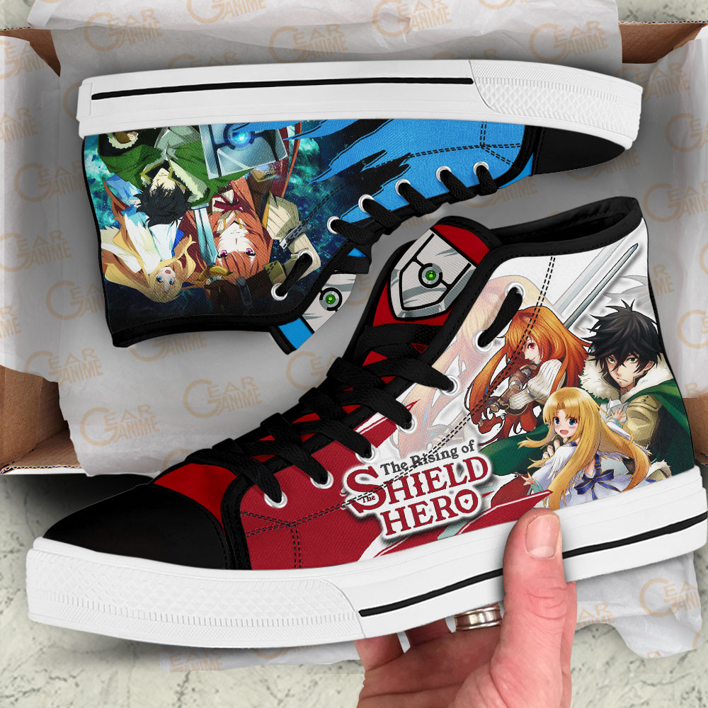 Naofumi Iwatani Raphtalia and Filo High Top Shoes The Shield Hero Anime Sneakers