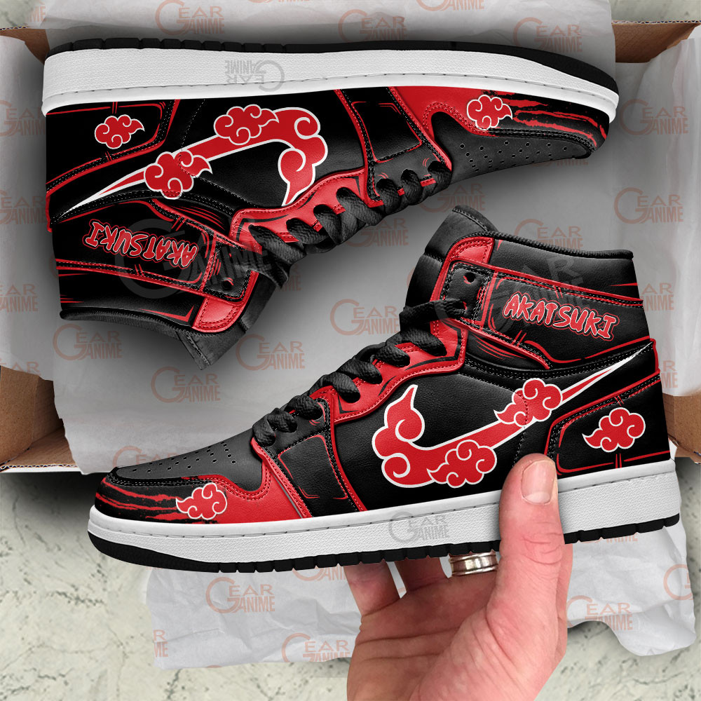 Naruto Akatsuki JD Sneakers Anime Shoes For Fans, Air Jordan Hightop