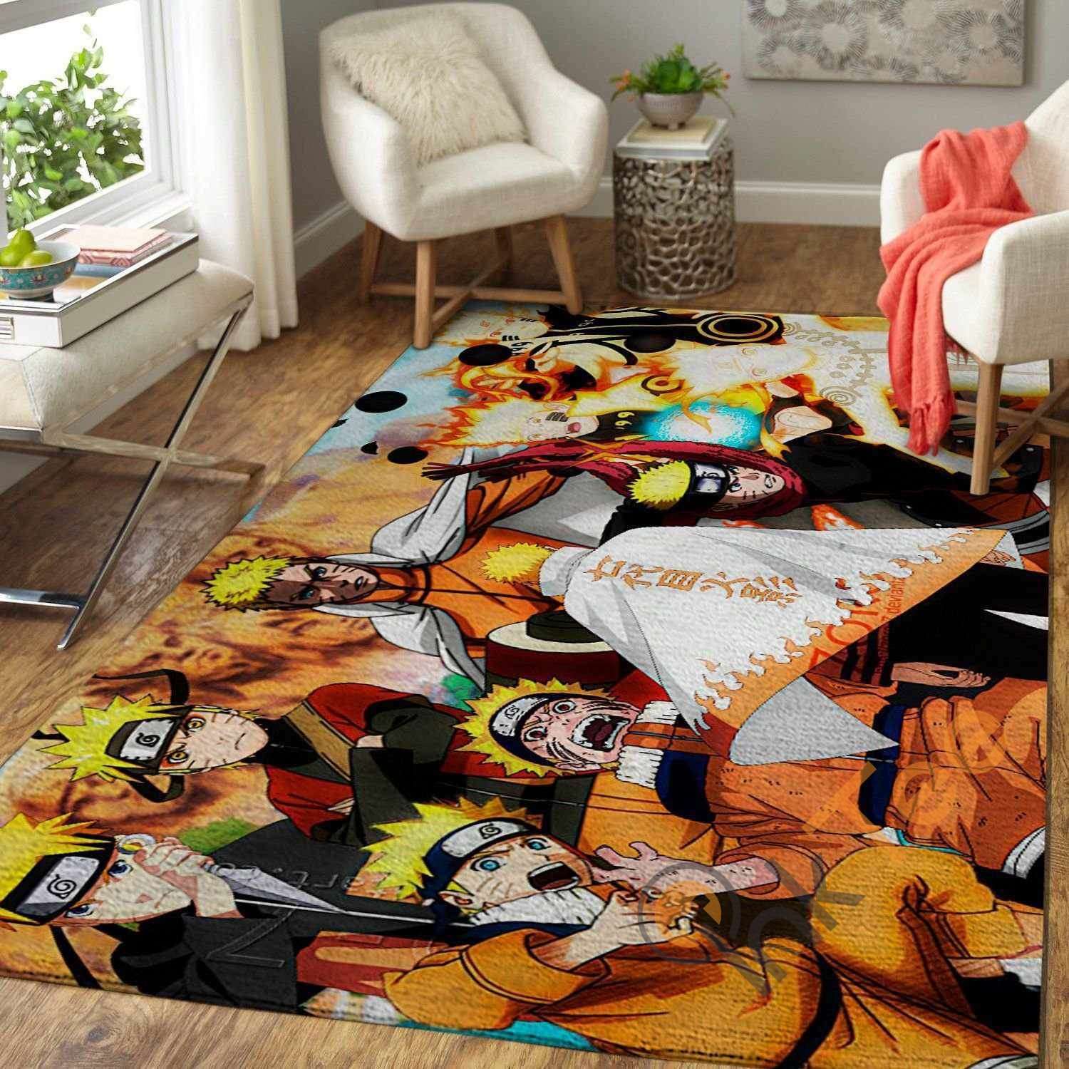 naruto All Forms Area Rectangle Rug