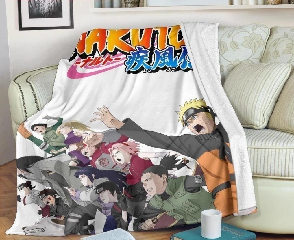 Naruto And Friends Shippuden Anime Sherpa Blanket Cozy Blanket Fleece Blanket