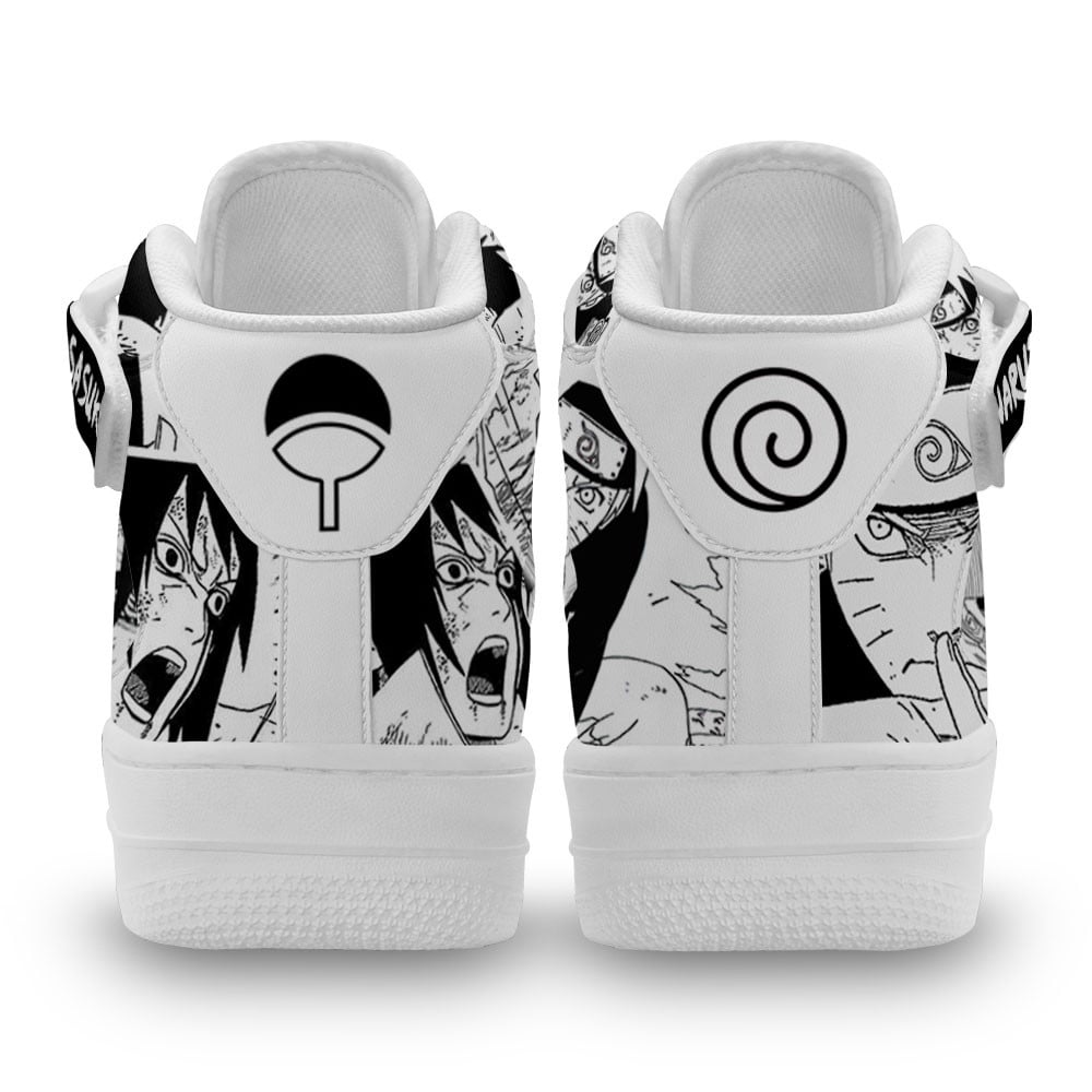 Naruto and Sasuke Air Mid Shoes Custom Anime Mix Manga