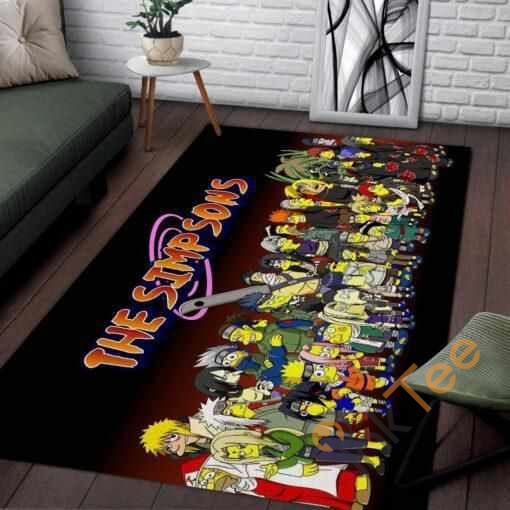 Naruto As The Simpsons Area Rectangle Rug