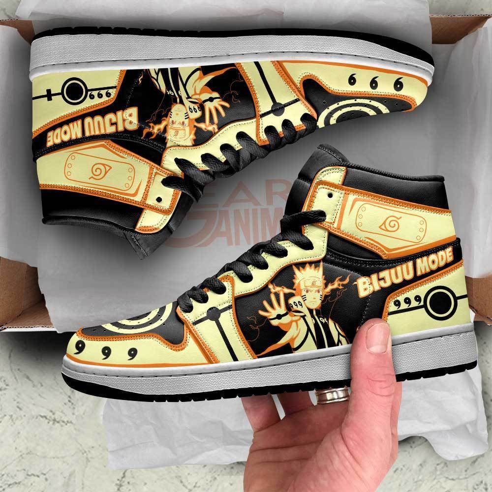 Naruto Bijuu Mode JD1s Sneakers Nine-Tails Chakra Shoes, Air Jordan Hightop