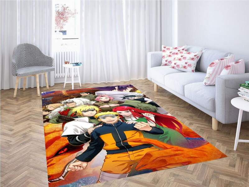 Naruto Fanart With All Characters Carpet Rectangle Rug