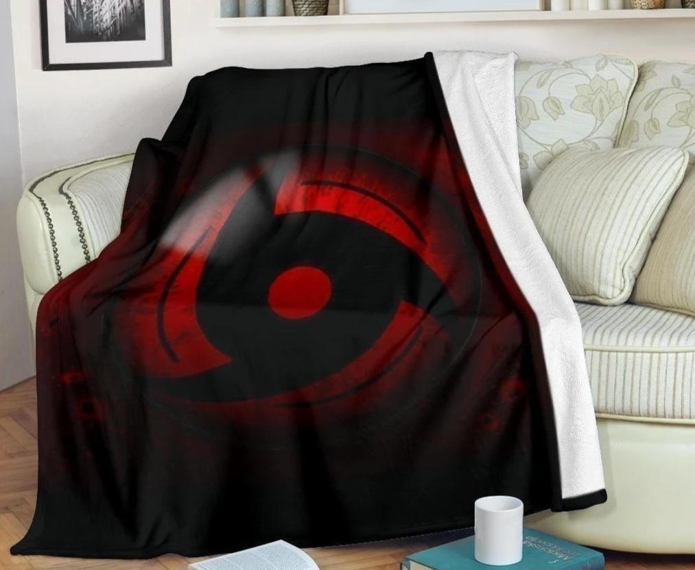 Naruto Mangekyo Sharingan Logo Sherpa Blanket Cozy Blanket Fleece Blanket