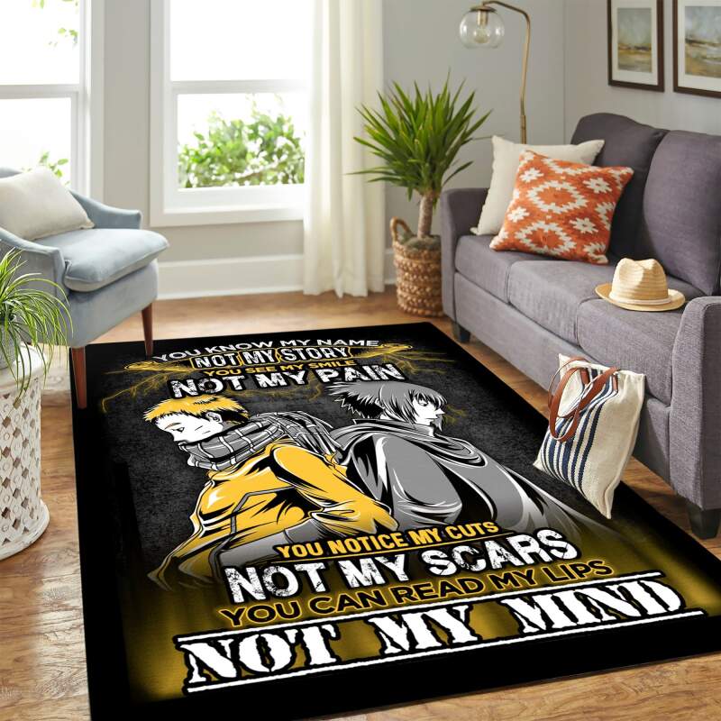 Naruto Sasuke Quote Carpet Area Rectangle Rug