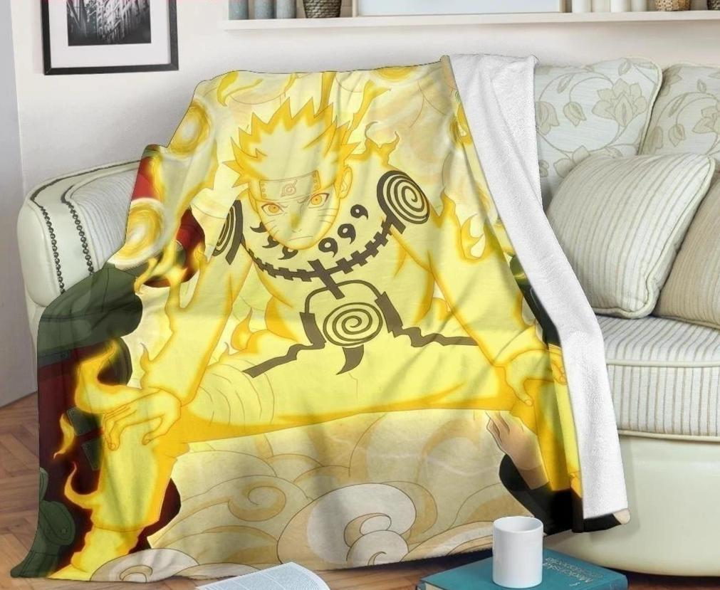 Naruto Uzumaki Super Power Naruto Sherpa Blanket Cozy Blanket Fleece Blanket