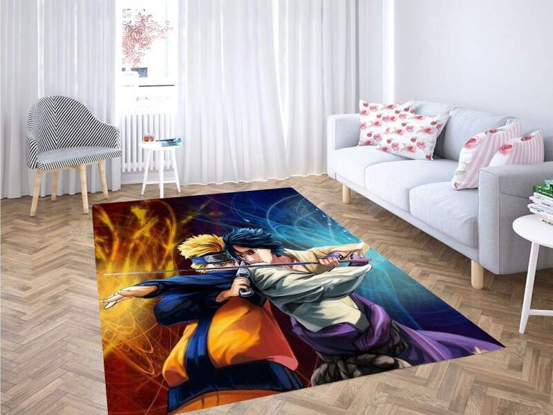 Naruto Vs Saske Carpet Rectangle Rug
