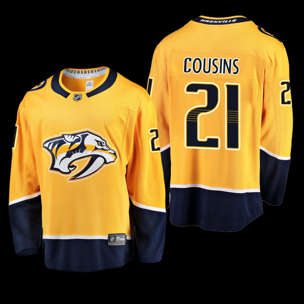 Nashville Predators #21 Nick Cousins Gold Home Breakaway Player Jersey