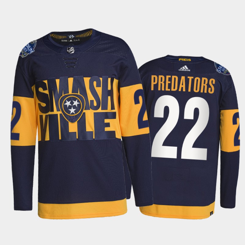 Nashville Predators 2022 Stadium Series Jersey #22 Navy Primegreen Uniform