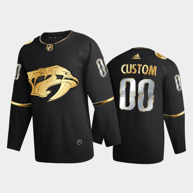 Nashville Predators Custom #00 2020-21 Golden Edition Black Limited Jersey