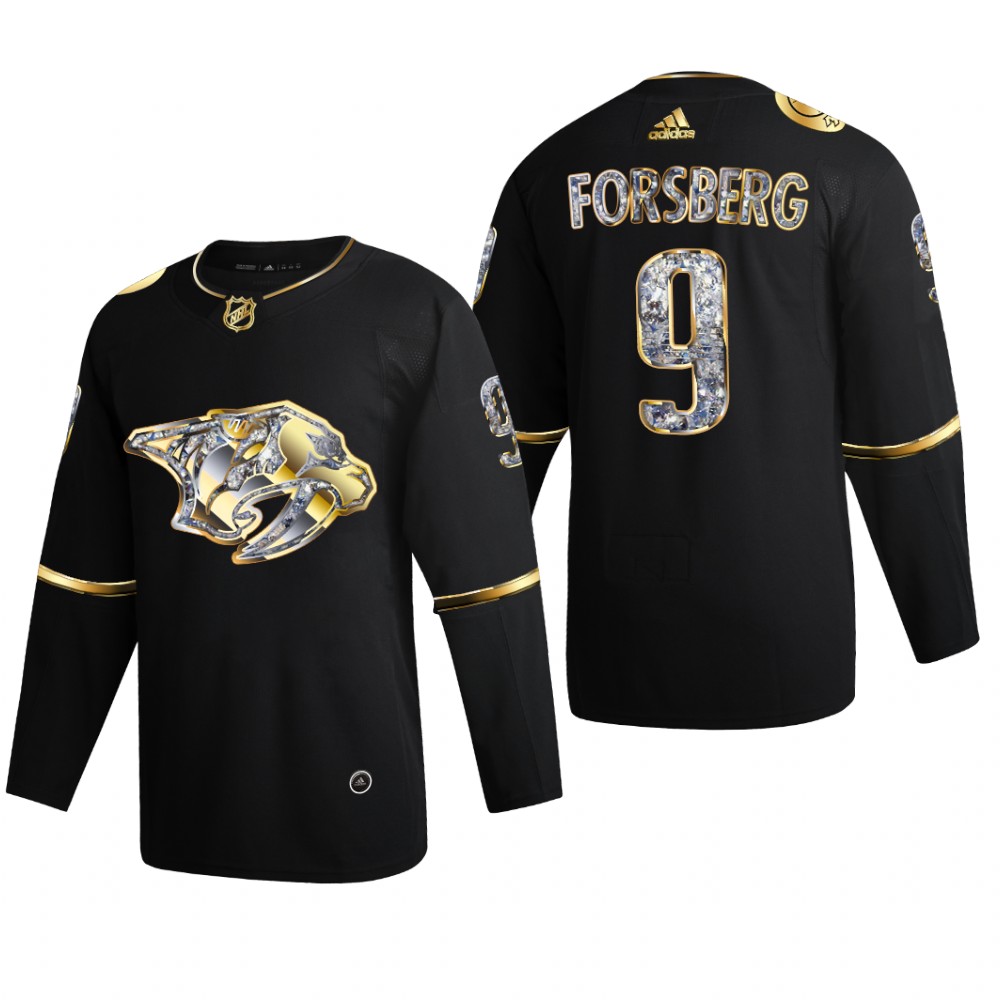 Nashville Predators Filip Forsberg #9 Diamond Edition 2022 Stanley Cup Playoffs Black Jersey