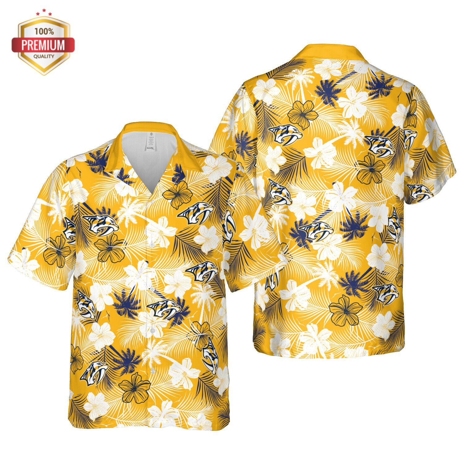 Nashville Predators Hawaii Floral Pattern Shirt Hawaiian Beach Shirt