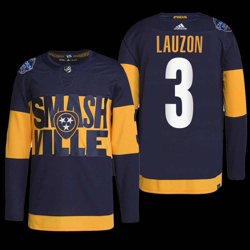 Nashville Predators Jeremy Lauzon 2022 Stadium Series Jersey #3 Navy Uniform