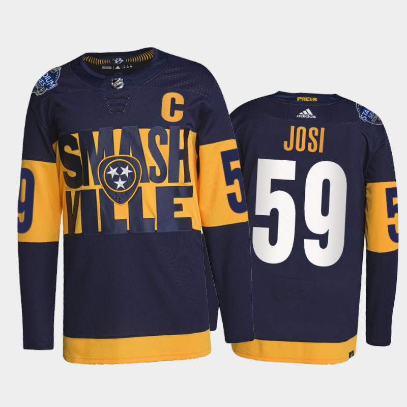 Nashville Predators Roman Josi 2022 Stadium Series Jersey #59 Navy Primegreen Uniform