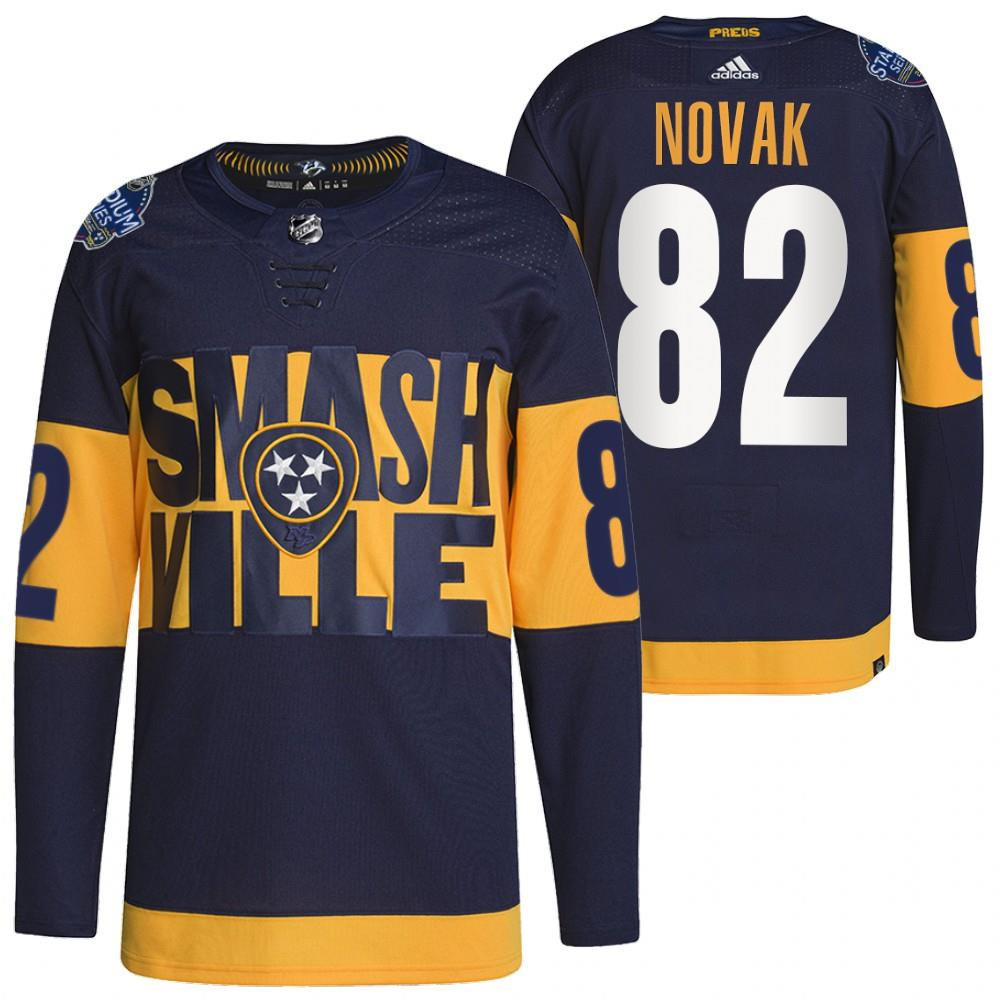 Nashville Predators Tommy Novak 2022 Stadium Series Navy 82 Stitched Jersey Primegreen Stitched Jersey
