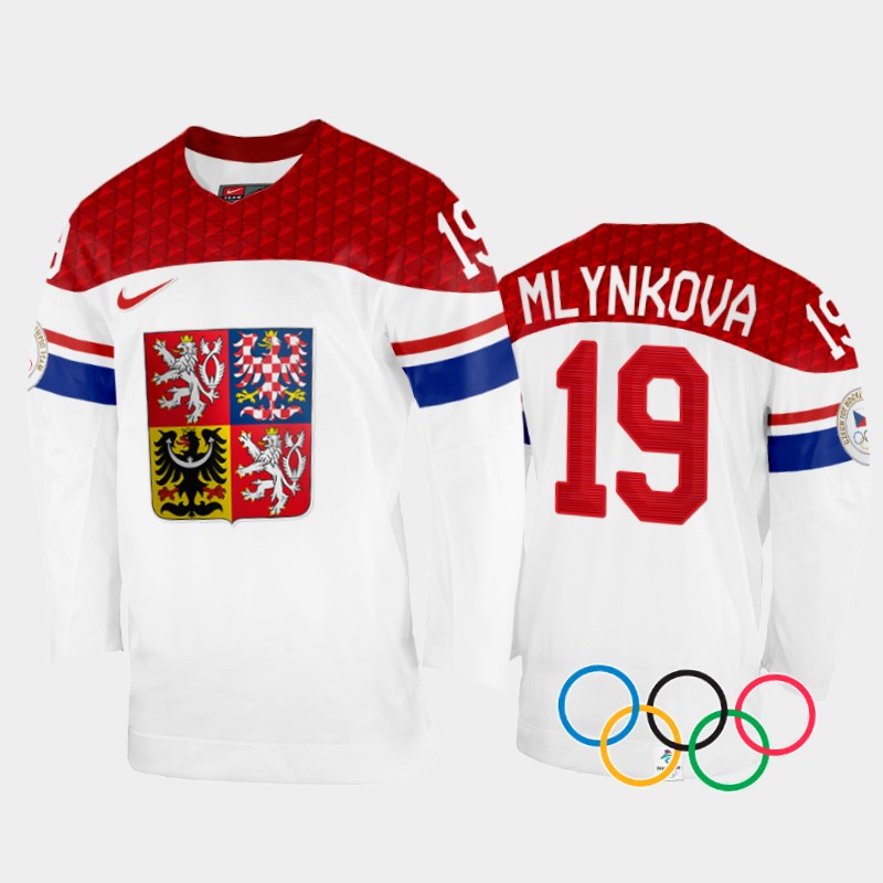 Natalie Mlynkova Czech Republic Women's White Home Jersey 2022 Winter Olympics