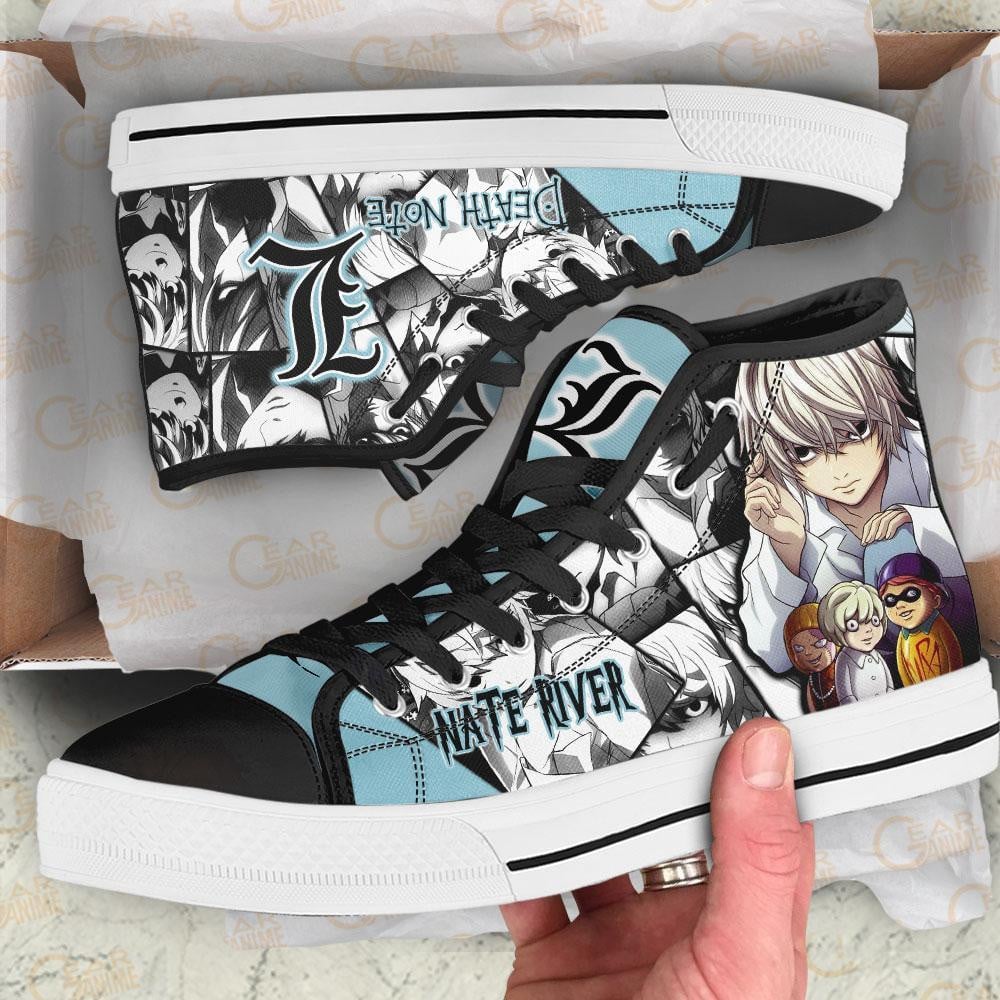 Nate River Near High Top Shoes Custom Death Note Anime Sneakers