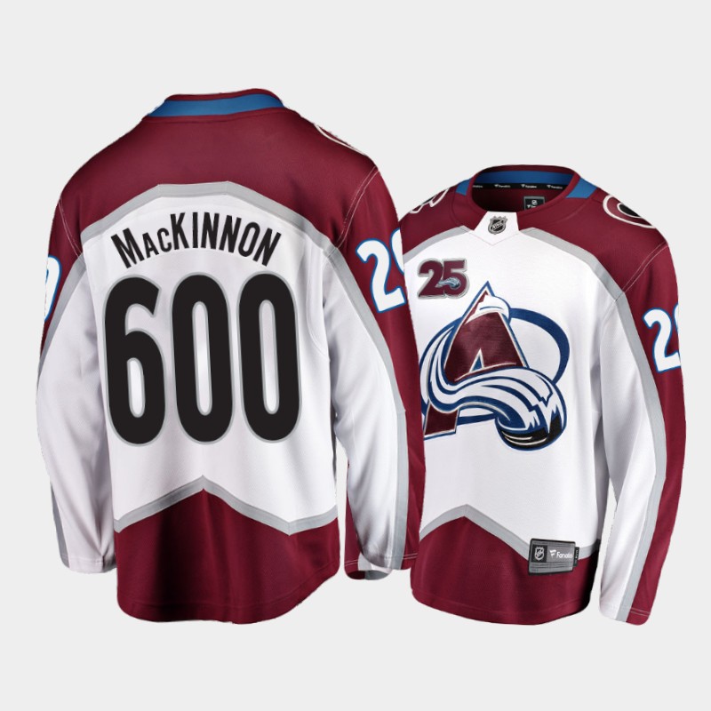 Nathan MacKinnon Colorado Avalanche 600 Career Games White Fashion Edition Jersey