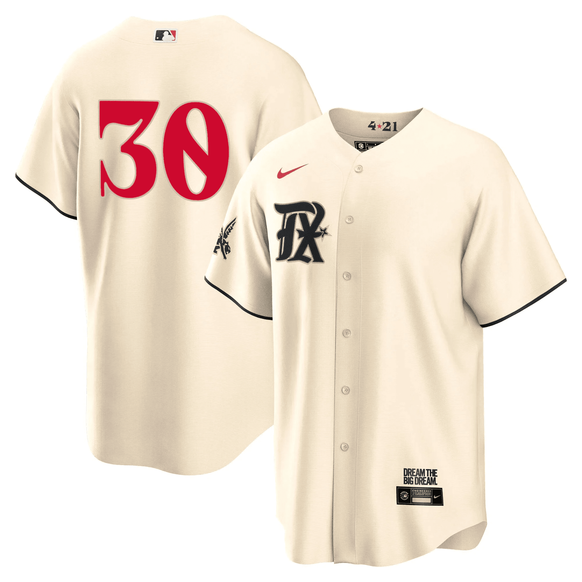 Nathaniel Lowe Men's Texas Rangers 2023 City Connect Collection Cool Cream Jersey - All Stitched